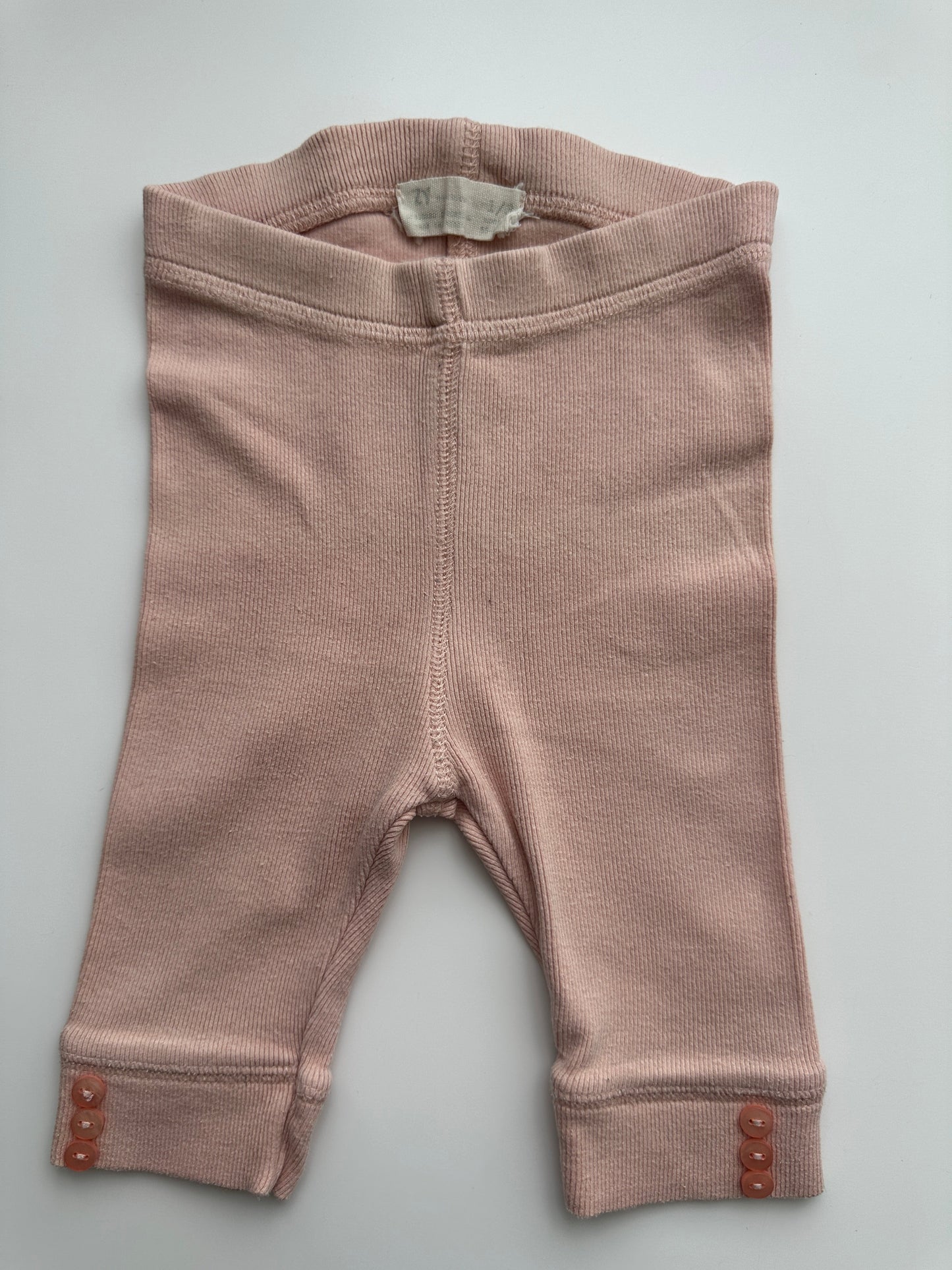 Baby Leggings Altrosa Gerippt Gr. 92 – Mit Knopfdetail am Bein