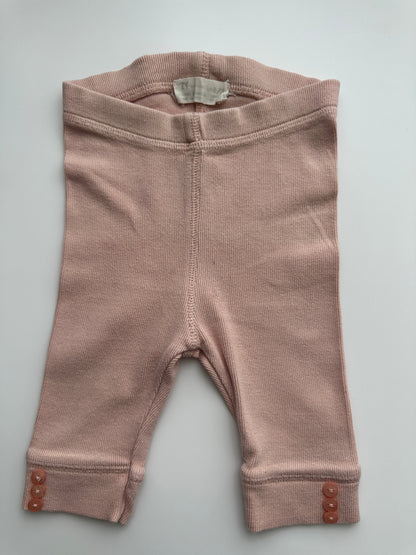 Baby Leggings Altrosa Gerippt Gr. 92 – Mit Knopfdetail am Bein