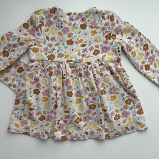 Baby Kleid Blumenmuster Gr. 98 – Langarm aus Baumwolle