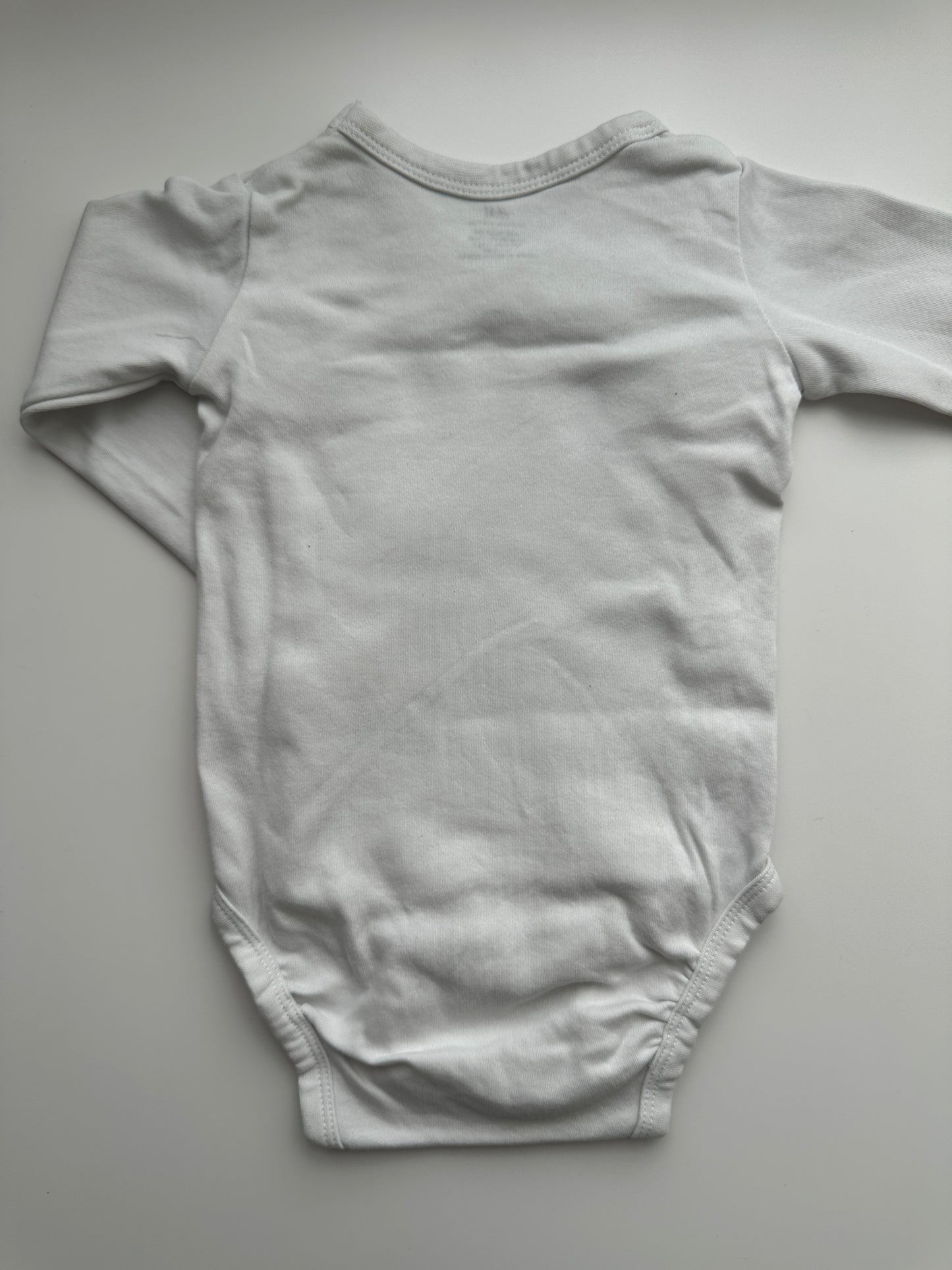 H&M Wickelbody Weiss Langarm Bio-Baumwolle Gr. 74