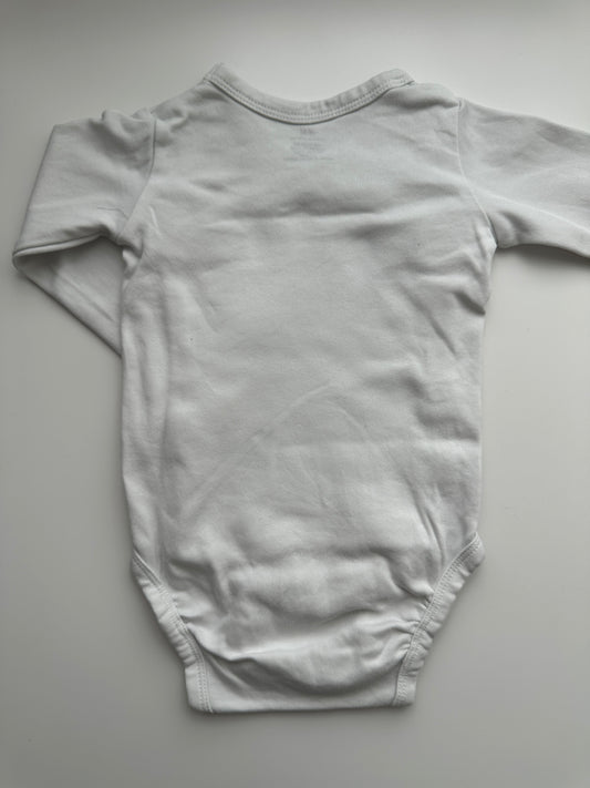 H&M Wickelbody Weiss Langarm Bio-Baumwolle Gr. 74