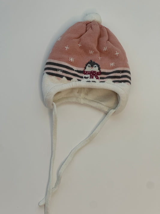 Maximo Baby-Strickmütze mit Bindebändern – Grösse 43 (4-9 Mt)