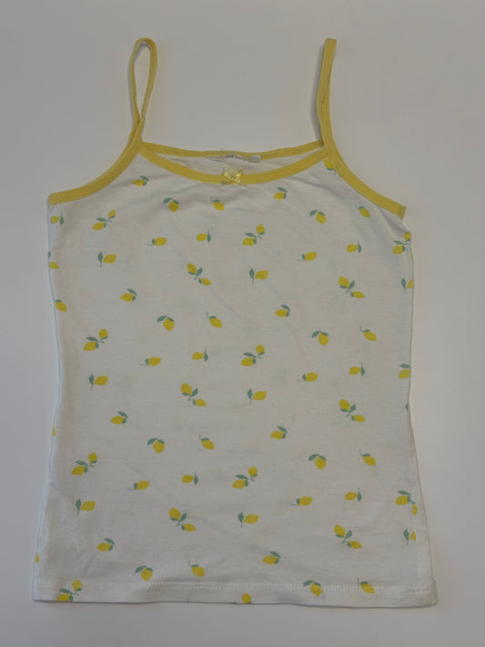 Zitronen Trägertop Weiss Gelb Gr. 98/104