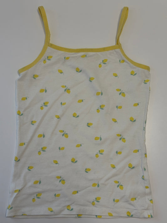 Zitronen Trägertop Weiss Gelb Gr. 98/104