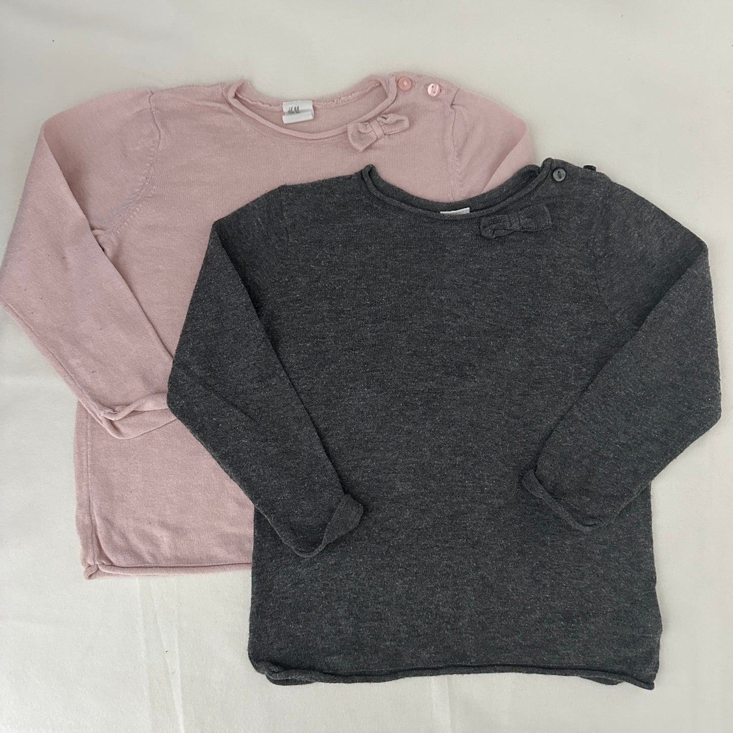 H&M Feinstrick Pullover Grösse 86 Rosa Grau