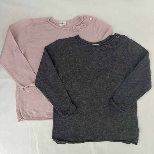 H&M Feinstrick Pullover Grösse 86 Rosa Grau