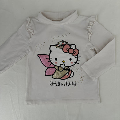 C&A Hello Kitty Langarmshirt Cremeweiss Grösse 98