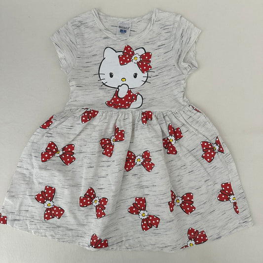 Hello Kitty Sommerkleid Weiss Rot Grösse 98