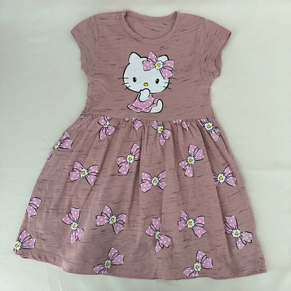 Hello Kitty Kleid Rosa mit Schleifchen Gr. 104