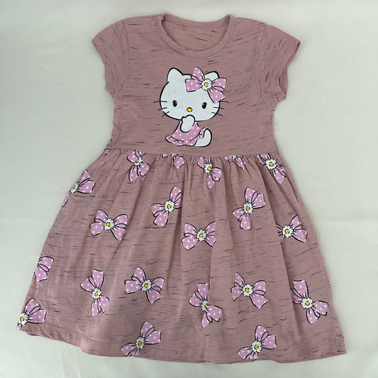 Hello Kitty Kleid Rosa mit Schleifchen Gr. 104