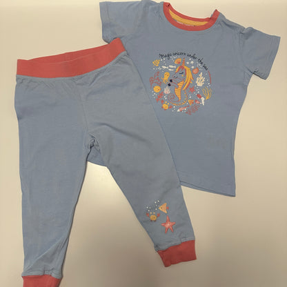 Alive 2-teiliges Pyjama Set 86/92 | Einhorn & Meer | 100% Baumwolle