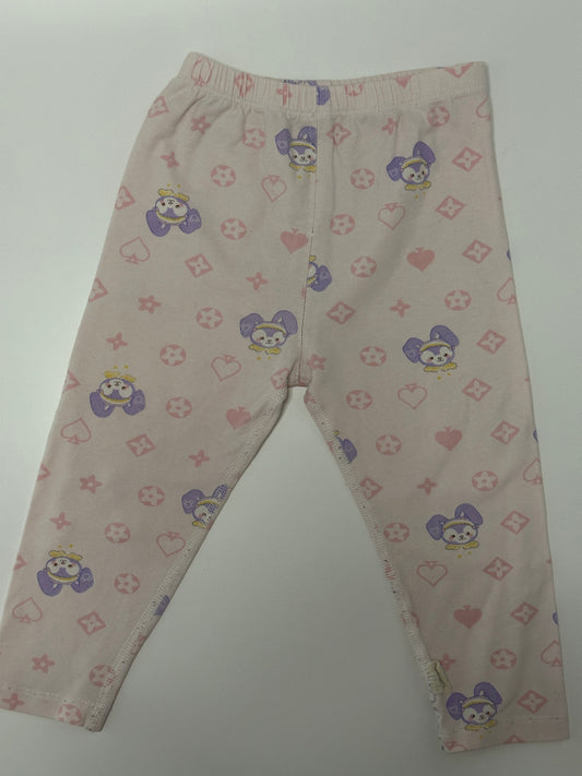Leggings Gr. 92 in Rosa mit Herz & Häschen Print