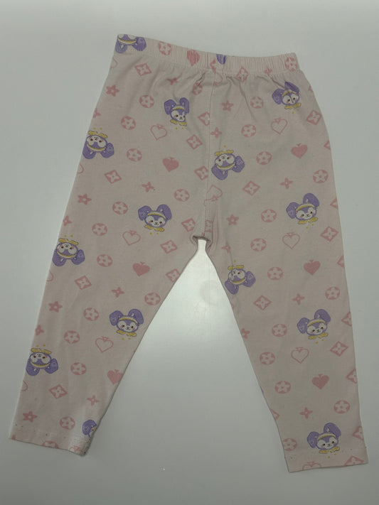 Leggings Gr. 92 in Rosa mit Herz & Häschen Print