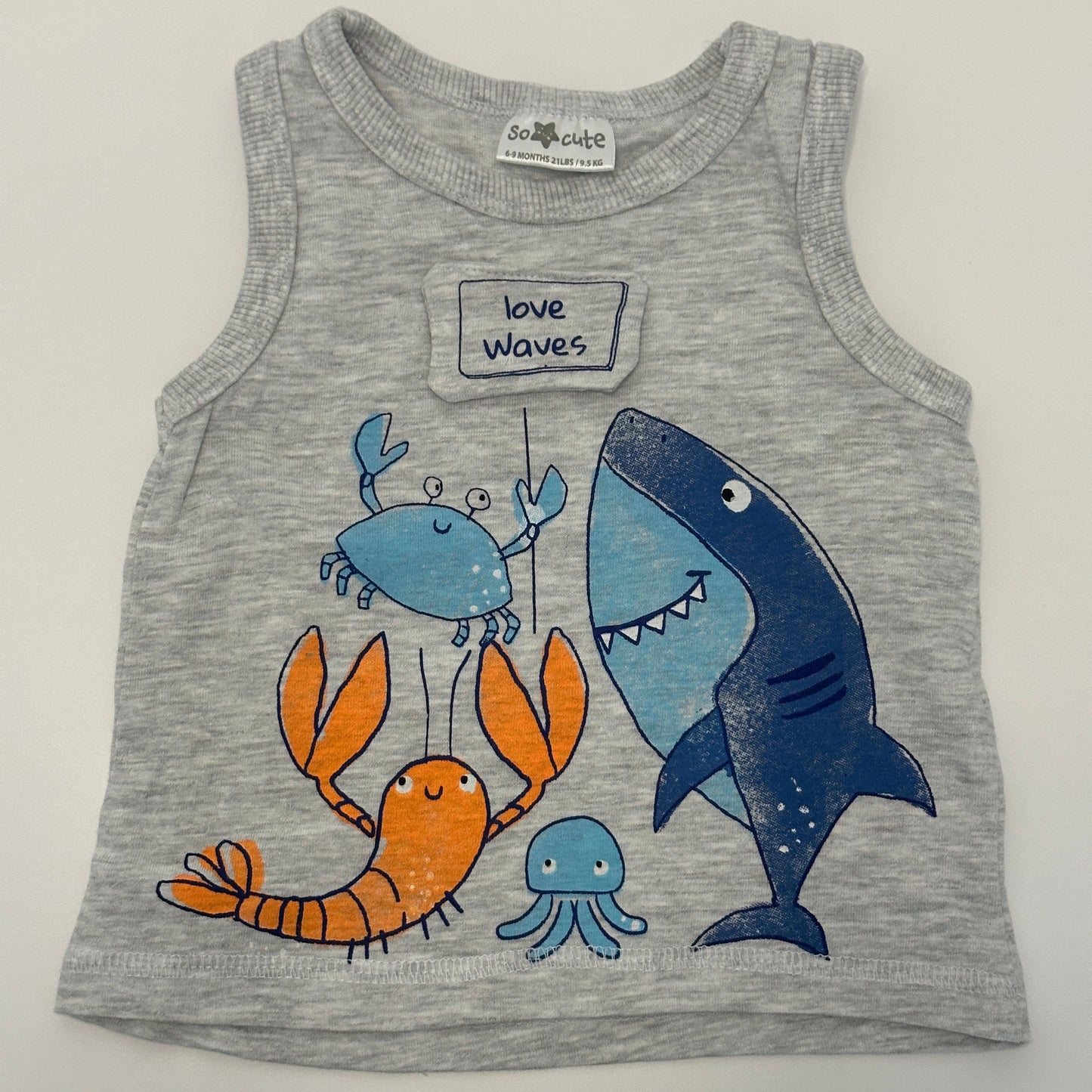 Ärmelloses Babyshirt mit Meeresmotiv Gr. 74