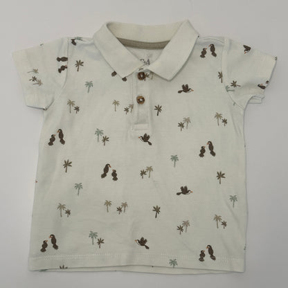 Baby Poloshirt mit Palmen & Vögeln Gr. 68
