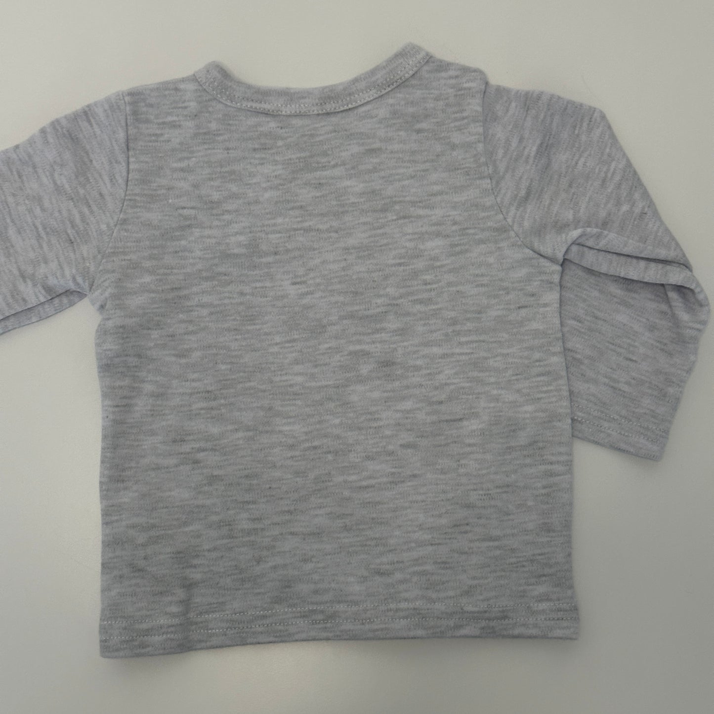 Wickelshirt Langarm Hellgrau Gr. 68