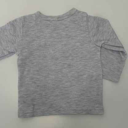 Wickelshirt Langarm Hellgrau Gr. 68