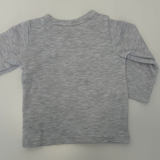 Wickelshirt Langarm Hellgrau Gr. 68