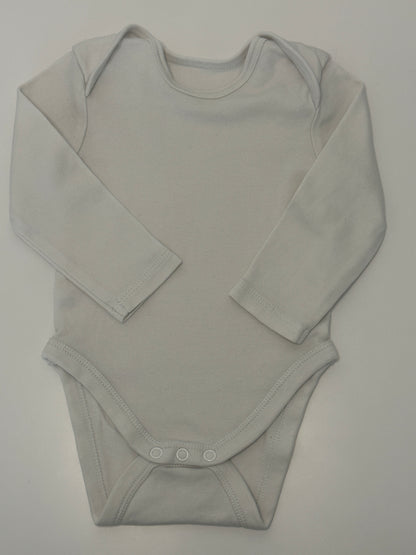 Langarmbody Uni Weiss Gr. 68