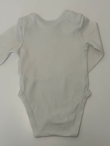 Langarmbody Uni Weiss Gr. 68