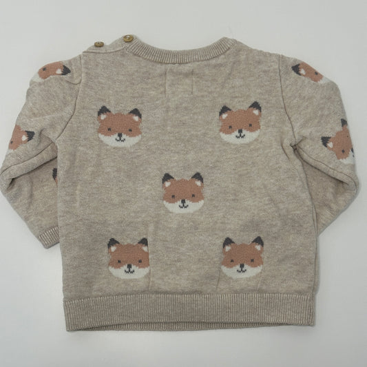 Strickpullover mit Fuchs-Motiv Gr. 74