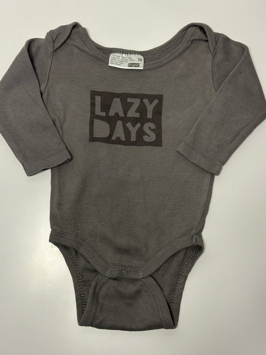 Langarmbody Unisex Dunkelgrau Gr. 74