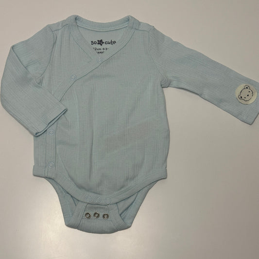 Wickelbody Hellblau mit Bärenmotiv Gr. 62