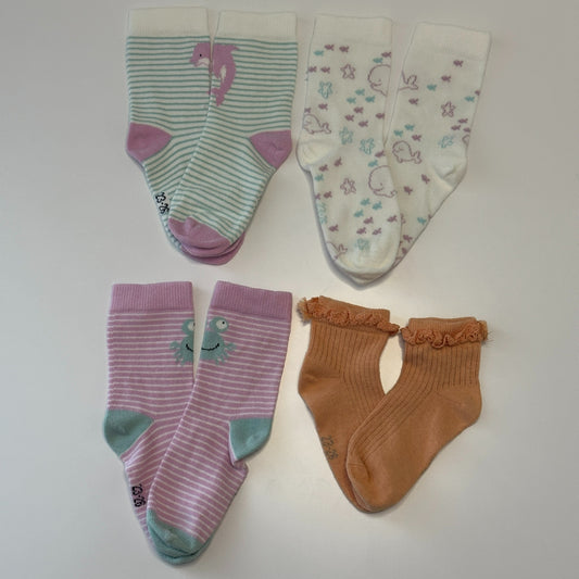 Baby & Kinder Socken Set mit Tiermotiven – 4 Paar Gr 23-26