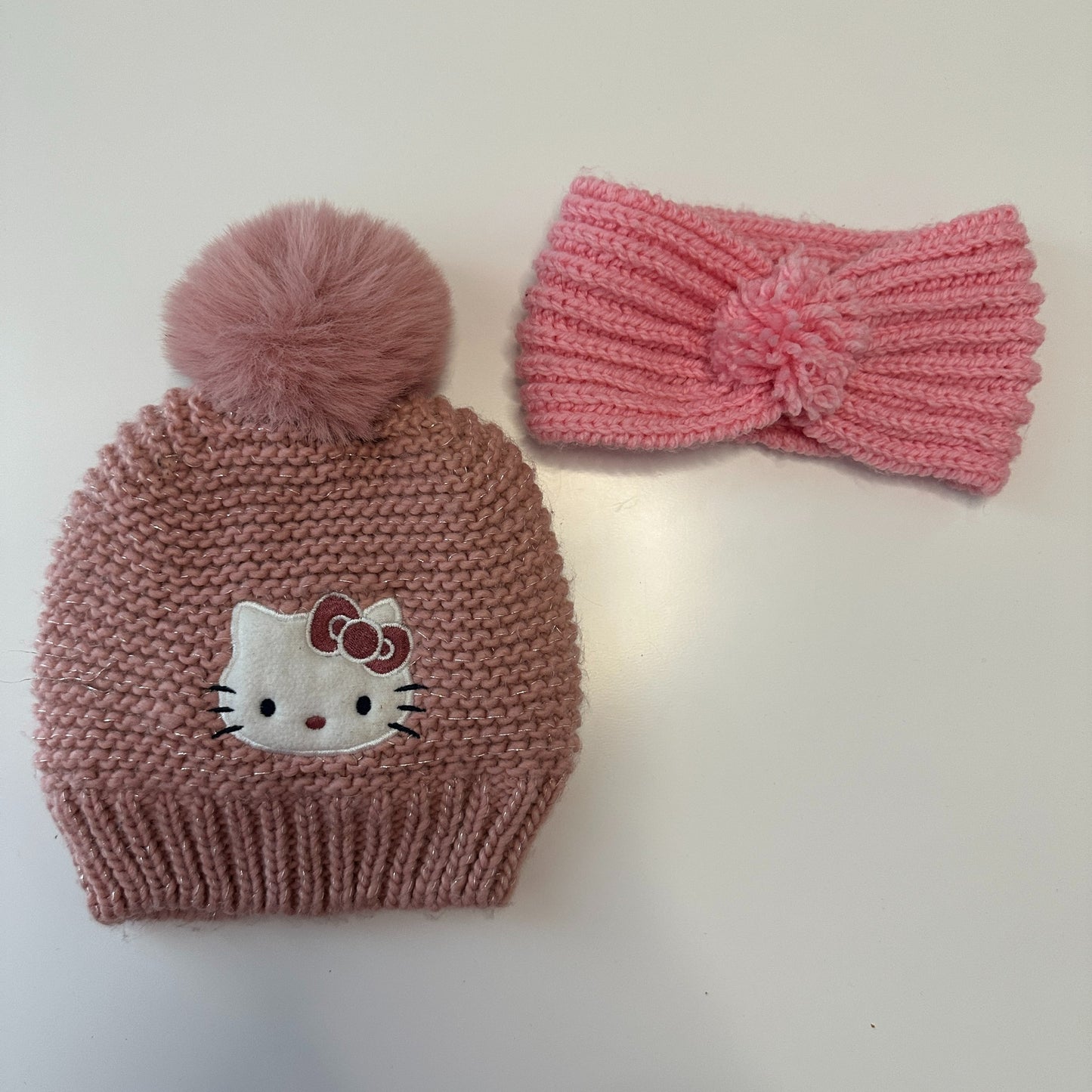 Hello Kitty Mützen- & Stirnband-Set rosa – kuschelig & glitzernd