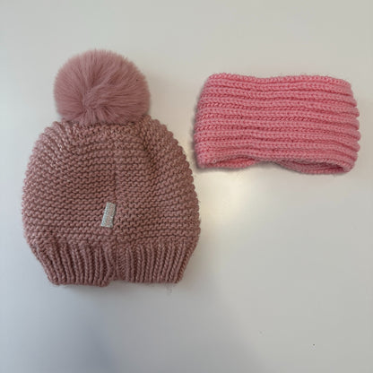 Hello Kitty Mützen- & Stirnband-Set rosa – kuschelig & glitzernd