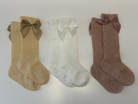 Socken-Set mit Schleifen (3 Paar) – Grösse 24-26