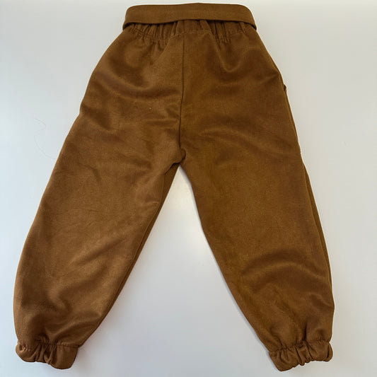 Mädchen Hose Braun mit Bindegürtel Gr. 104