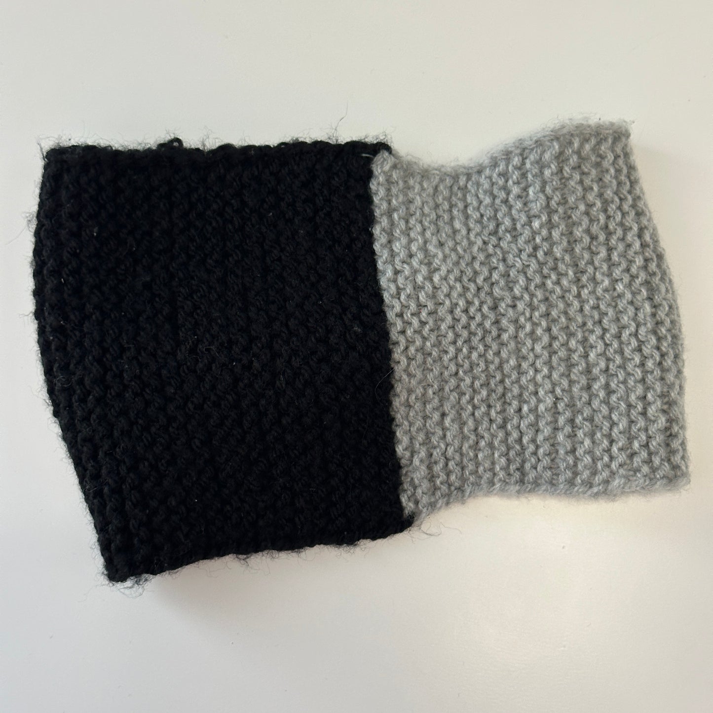 Kinder Strick Stirnband Schwarz/Grau für Kleinkinder