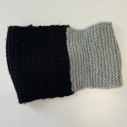 Kinder Strick Stirnband Schwarz/Grau für Kleinkinder