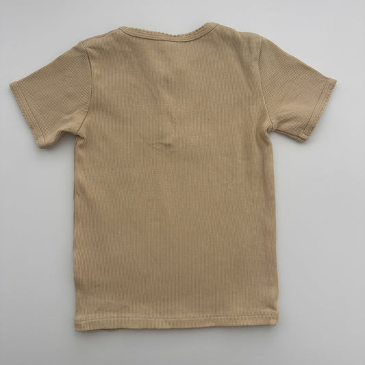 H&M Kinder Ripp-T-Shirt Beige Gr. 92
