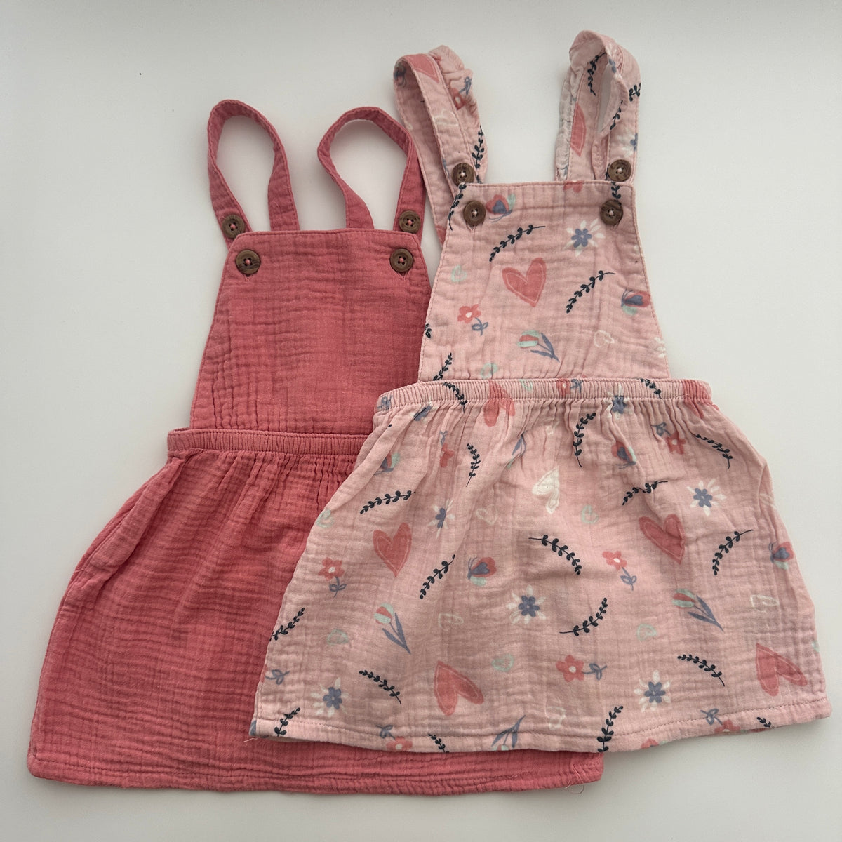 Lupilu 2er-Set Musselin-Latzkleider Rosa Gr. 92