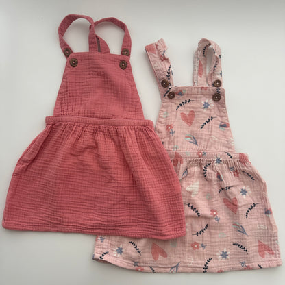 Lupilu 2er-Set Musselin-Latzkleider Rosa Gr. 92