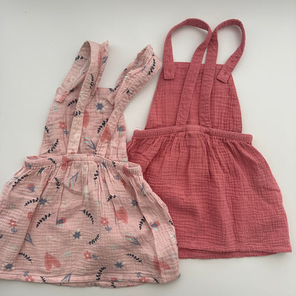 Lupilu 2er-Set Musselin-Latzkleider Rosa Gr. 92