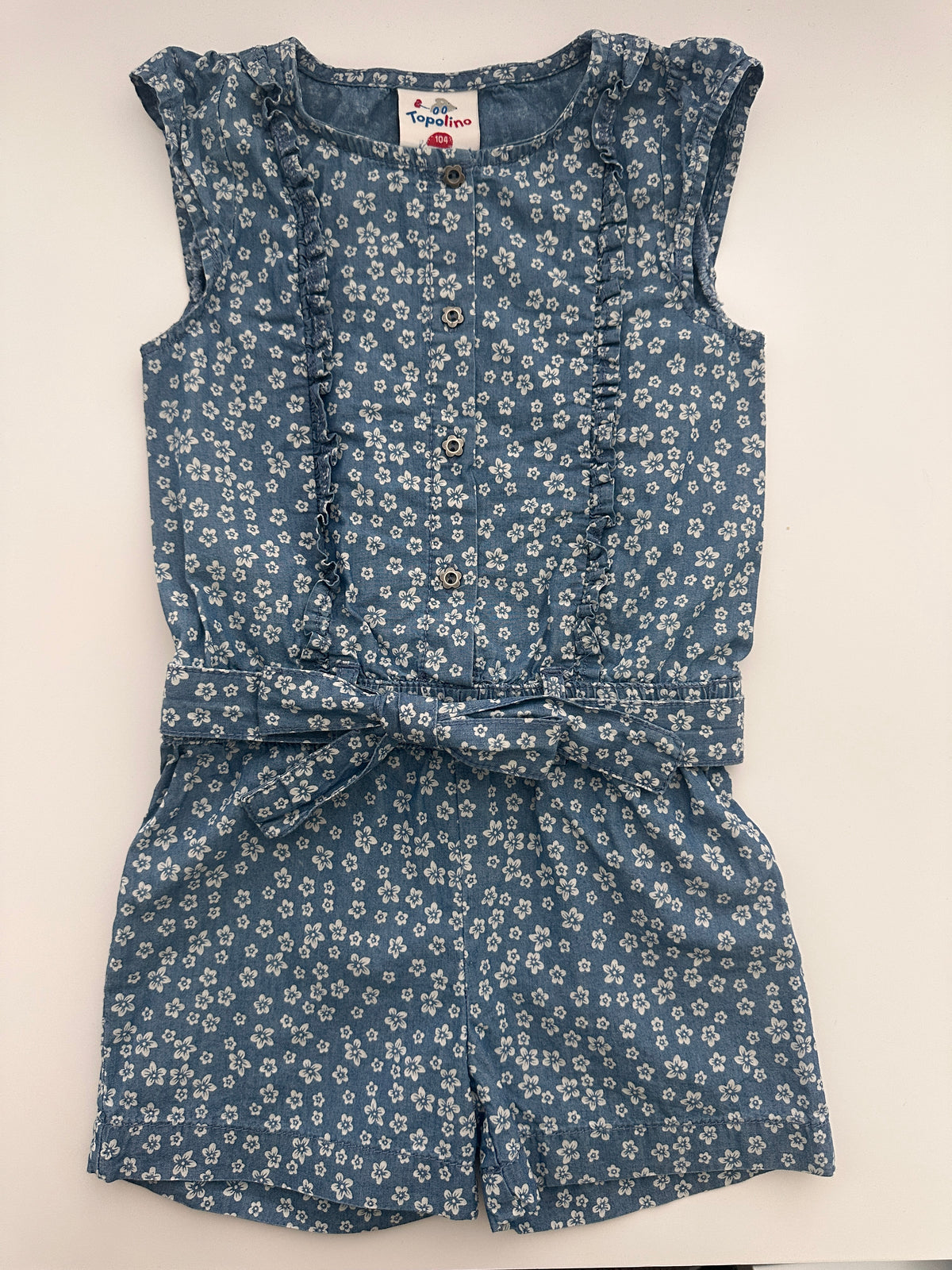 Topolino Kinder Jumpsuit Blau mit Blumen Gr. 104
