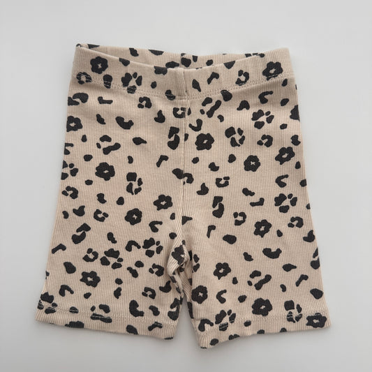 ZARA Kinder Radlerhose Beige Leo-Print Gr. 92 / 2 Jahre