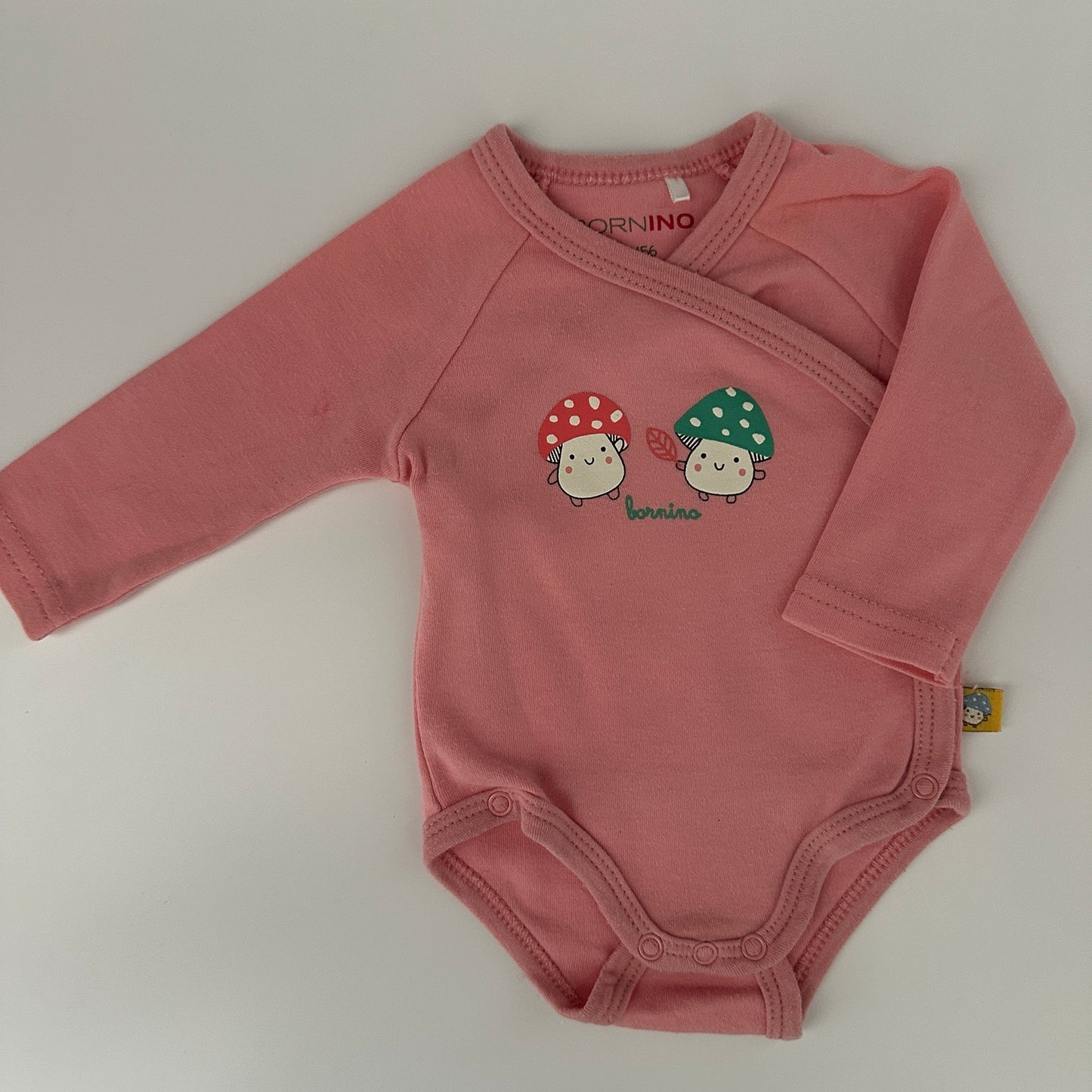Baby Wickelbody Langarm BORNINO Rosa Gr. 50/56