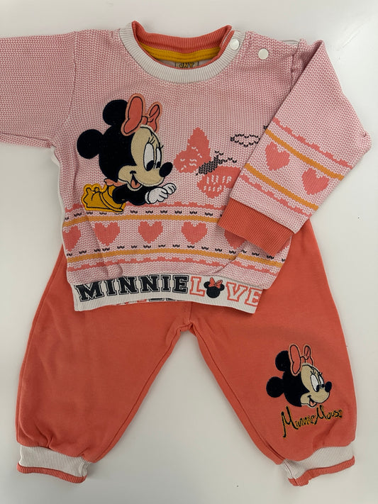 Disney Minnie Mouse Baby Set Pullover & Hose Koralle Gr. 80 (9–12 Monate)
