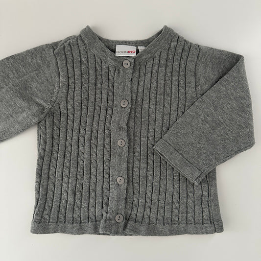 Baby Strickjacke Grau Bornino Gr. 62/68 aus Baumwolle