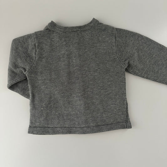 Baby Strickjacke Grau Bornino Gr. 62/68 aus Baumwolle