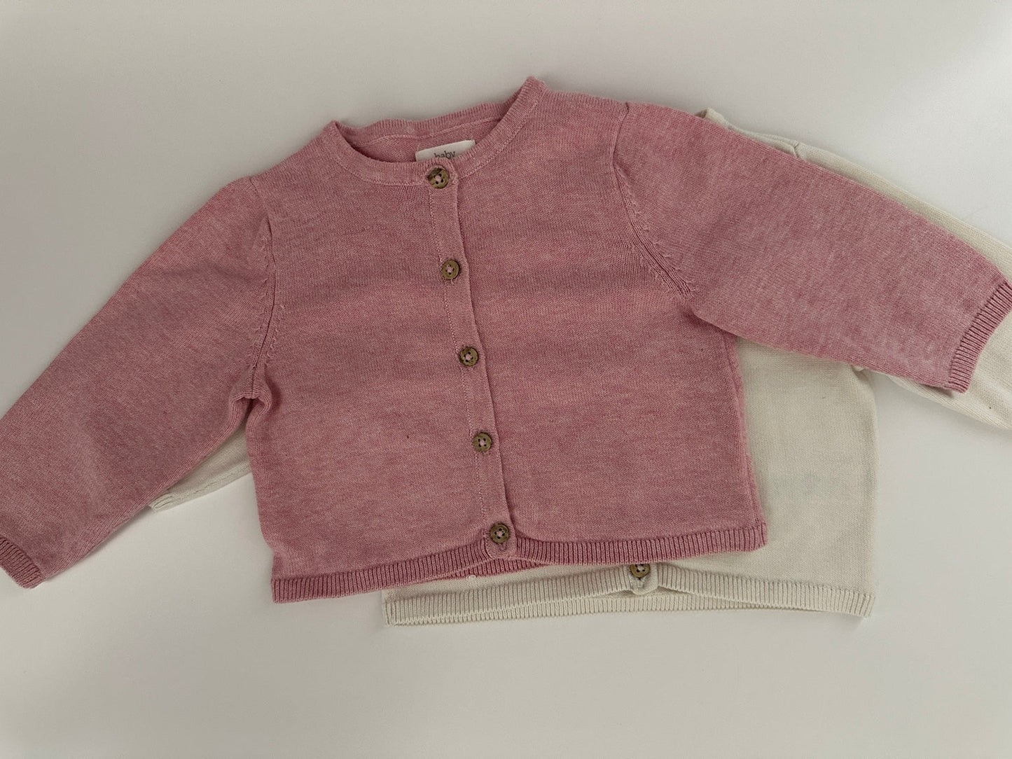 Baby Cardigan Set C&A 2er Pack Strickjacken Rosa & Creme Gr. 68