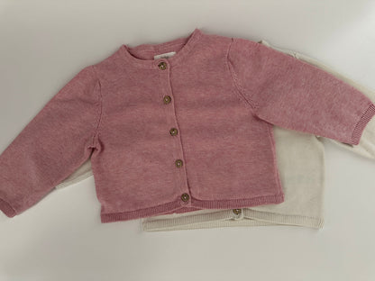 Baby Cardigan Set C&A 2er Pack Strickjacken Rosa & Creme Gr. 68