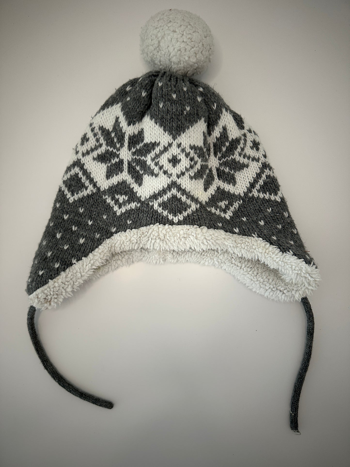 Strickmütze mit Schneeflockenmuster und Fleece-Futter 12-24 Mt.