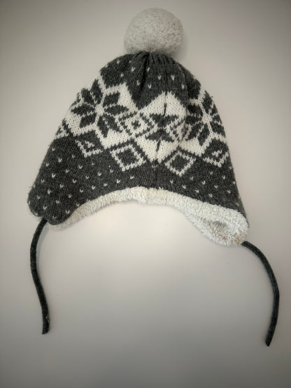 Strickmütze mit Schneeflockenmuster und Fleece-Futter 12-24 Mt.