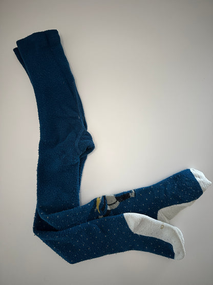 Kuschelige, dicke Strumpfhose mit Pinguinmotiv Gr. 110/116