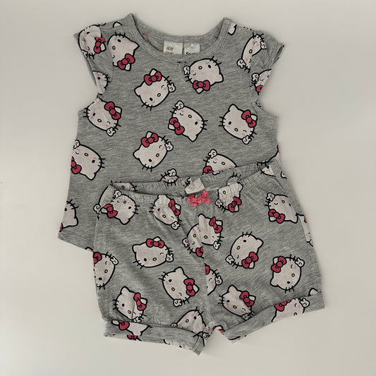Hello Kitty Sommer Set Grau Gr. 80 – Shirt & Shorts